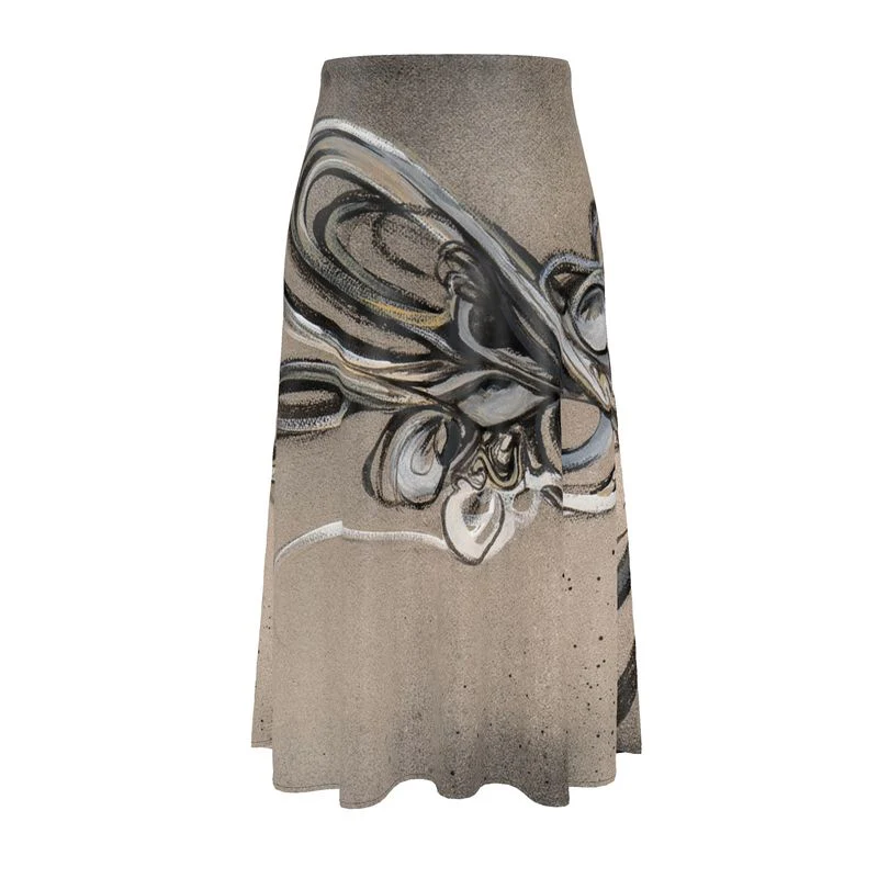 "Web" Silk Midi Skirt - Image 3